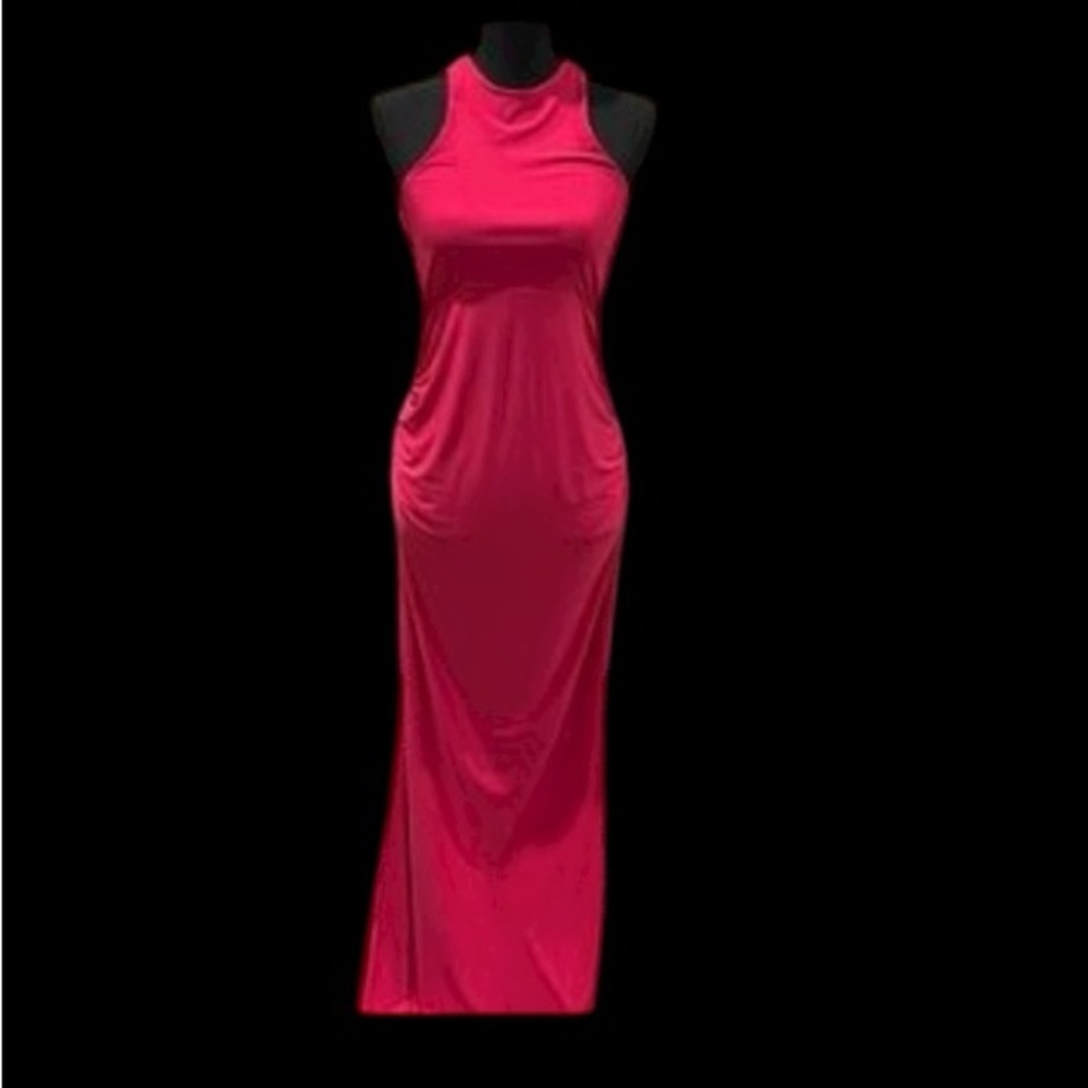 Club L London Fuchsia Halter Maxi Dress size 6 US